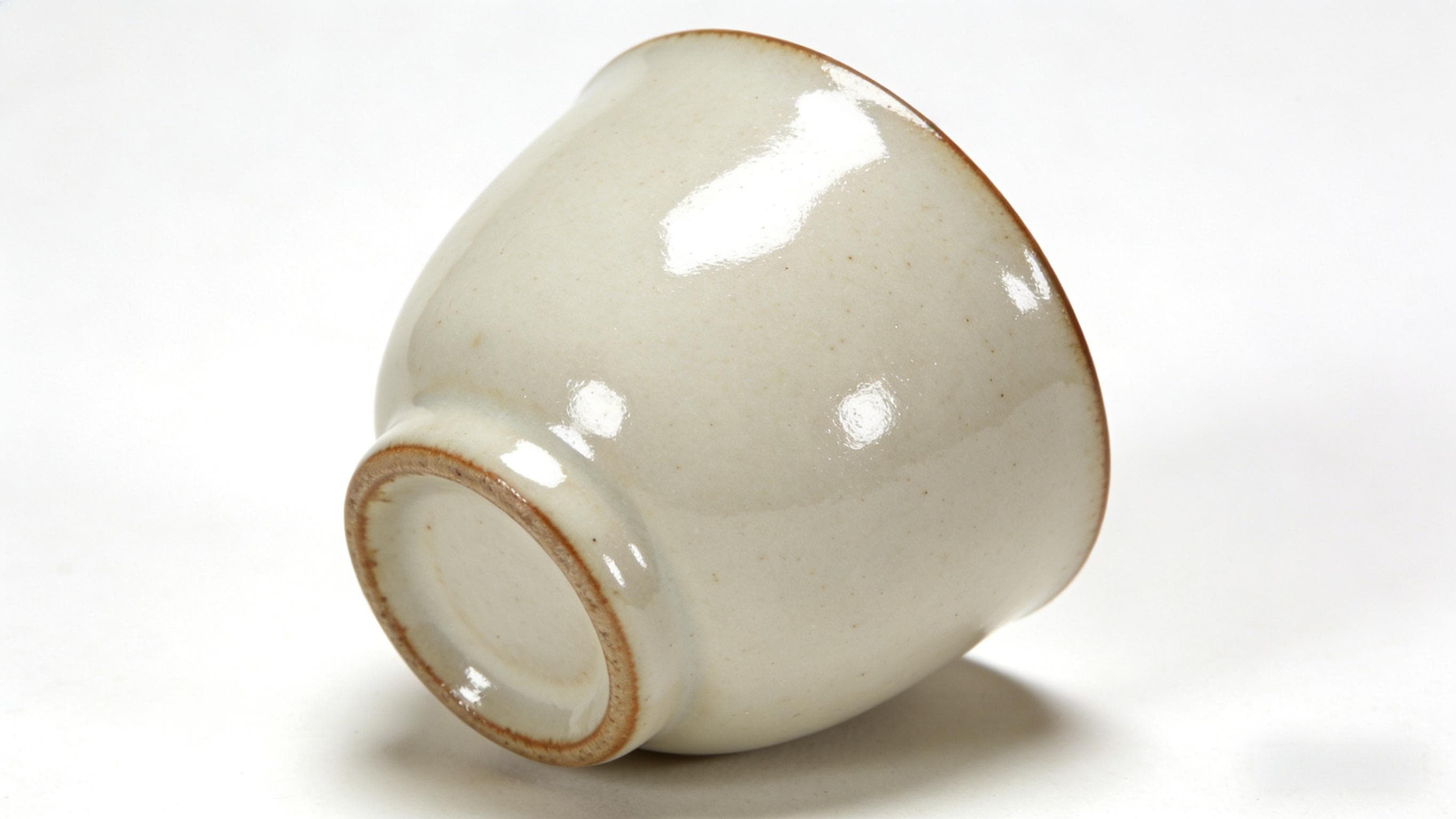 White glazed ceramic bowl